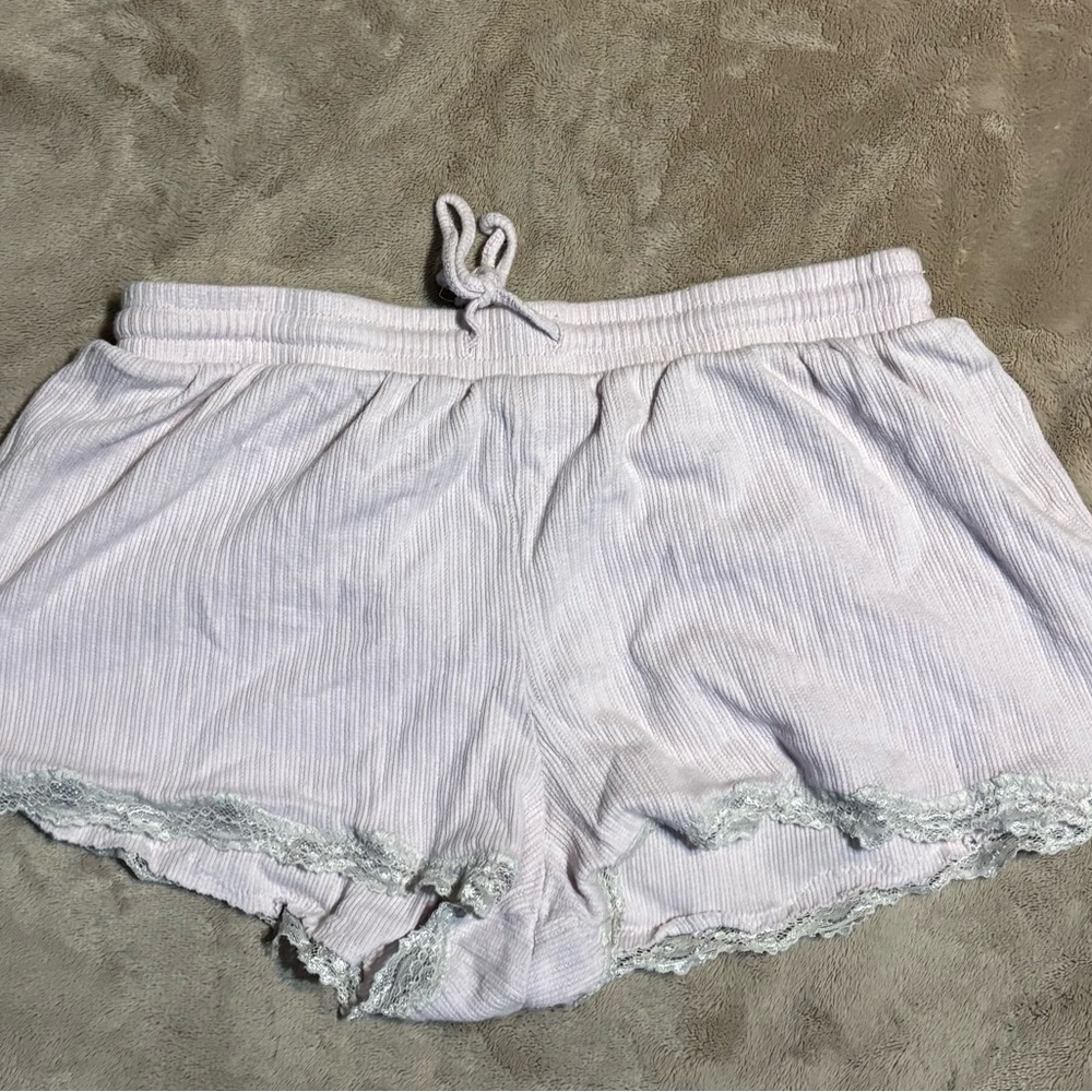 Pink Lacy Pajama Shorts